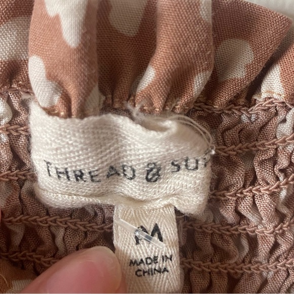 Threads & Supply Spotted Tan Crop top & Wide Leg Pants Set - Picture 5 of 8